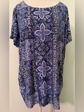 Emily Daniels Blue Paisley Women's Blouse